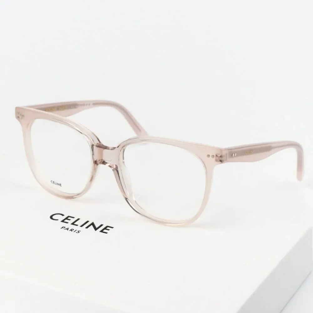 NEW Celine CL5010IN 072 THIN 2 DOTS Shiny Rose Pink Unisex Geometric Eyeglasses